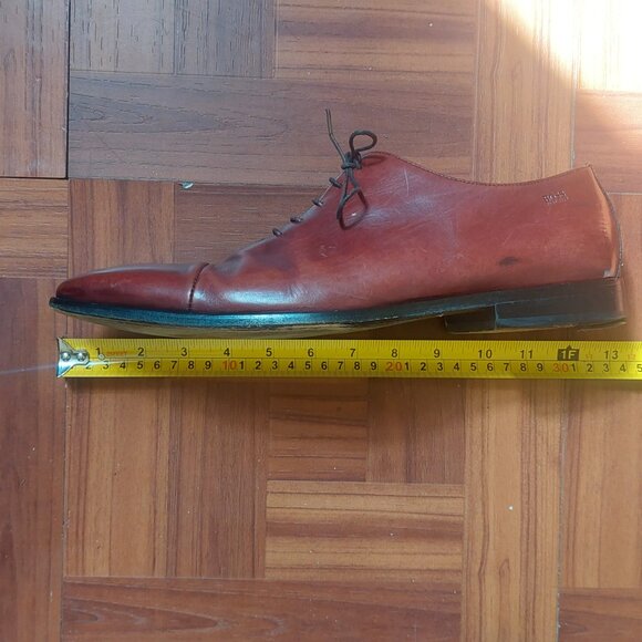 Hugo Boss Men’s Italian Leather Dark Brown Lace-Up Dress Shoes – Size 9 - Picture 6 of 7